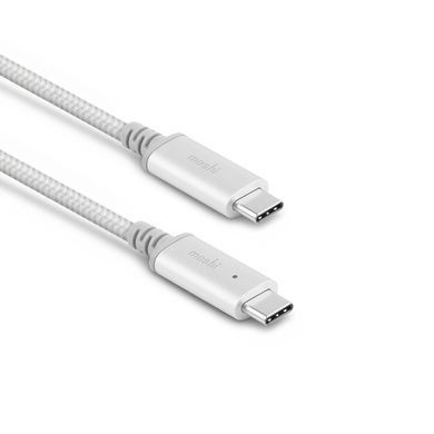 Кабель Moshi Integra™ USB-C to USB-C Cable with Smart LED Jet Silver (2 m) (99MO084245), ціна | Фото