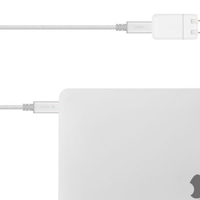 Кабель Moshi Integra™ USB-C to USB-C Cable with Smart LED Jet Silver (2 m) (99MO084245), ціна | Фото