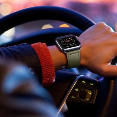 Кожаный ремешок STR на современной застежке для Apple Watch 45/44/42 (Series SE/7/6/5/4/3/2/1) - Red, цена | Фото