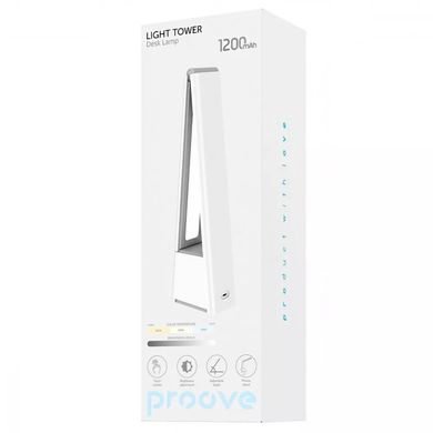 Настільна лампа Proove Light Tower 1200 mAh - White, ціна | Фото