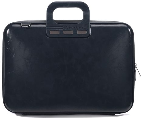 Шкіряна сумка BOMBATA EVOLUTION for MacBook 13-14" з ременем - Чорна (E00829-4), ціна | Фото