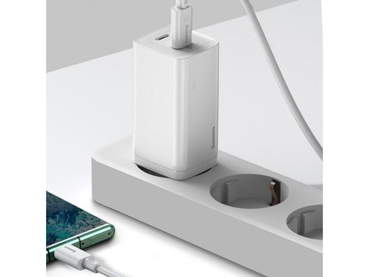 Зарядний пристрій Baseus GaN2 Lite Quick Charger 65W (2 Type-C) - White (CCGAN2L-E02), ціна | Фото