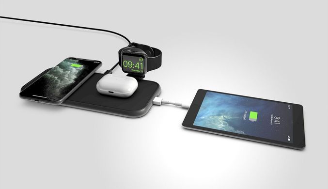 Бездротова зарядка Zens Aluminium 4 in 1 Wireless Charger with 45W USB PD and MFI Apple Watch Cable (ZEDC14B/00), ціна | Фото