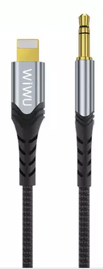 Кабель WIWU Lightning to 3.5mm Nylon Braided (1.5M) - Black, ціна | Фото