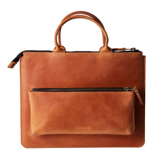 Кожаный чехол-сумка ручной работы INCARNE MARYLAND для MacBook Air 15 (2023) - Коньяк