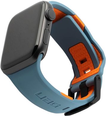 Силиконовый ремешок UAG CIVILIAN for Apple Watch 38/40/41 mm (Series SE/7/6/5/4/3/2/1) - Slate/Orange (Blue) (Лучшая копия), цена | Фото