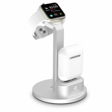 Док-станція STR 2 in 1 Multi-functional Stand for AirPods / Apple Watch - Silver, ціна | Фото