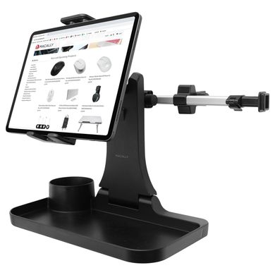 Автотримач для планшета Macally Car Universal Mount for iPad з підставкою для склянки - Алюміній (HRMOUNTPROTRAY), ціна | Фото