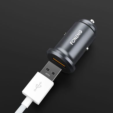 Автомобільний зарядний пристрій + кабель Micro USB FONENG C15 (1xUSB QC / 4A) - Gray, ціна | Фото