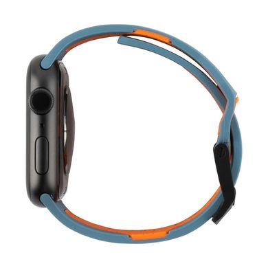 Силіконовий ремінець UAG CIVILIAN for Apple Watch 38/40/41 mm (Series SE/7/6/5/4/3/2/1) - Slate/Orange (Blue) (Лучшая копия), ціна | Фото