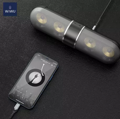 Кабель WIWU Lightning to 3.5mm Nylon Braided (1.5M) - Black, цена | Фото