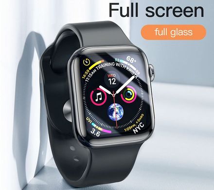 Защитное стекло Baseus 0.3mm Full-screen Curved Tempered Film for Apple Watch 4 Black 44mm (SGAPWA4-B01), цена | Фото