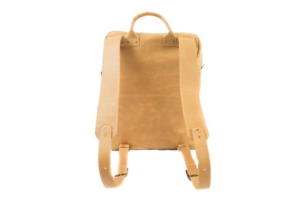 Шкіряний рюкзак Handmade Backpack для MacBook Pro 15 - жовтий (01001), ціна | Фото