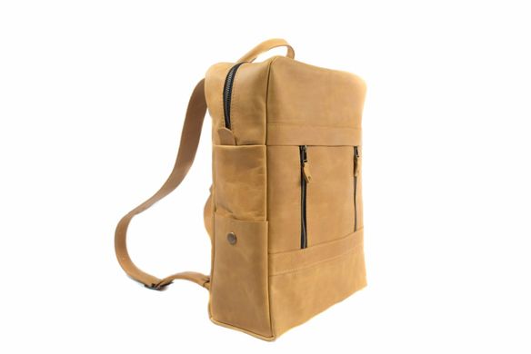 Шкіряний рюкзак Handmade Backpack для MacBook Pro 15 - жовтий (01001), ціна | Фото
