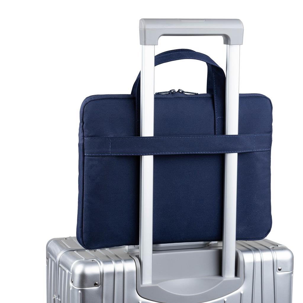 Тканевая сумка для ноутбука со съемным ремешком POFOKO A530 - Темно синяя