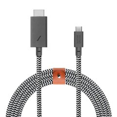 Кабель Native Union Belt Cable USB-C to HDMI (3 m) - Zebra (BELT-C-HDMI-ZEB-3), цена | Фото