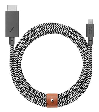 Кабель Native Union Belt Cable USB-C to HDMI (3 m) - Zebra (BELT-C-HDMI-ZEB-3), ціна | Фото