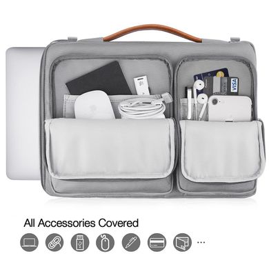 Сумка для MacBook tomtoc 13 Inch Laptop Shoulder Bag 360° - Light Gray (A42-C01S), цена | Фото