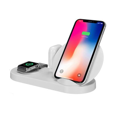 Док-станція STR 5 in 1 Wireless Charging Station for iPhone / Apple Watch / AirPods - White, ціна | Фото