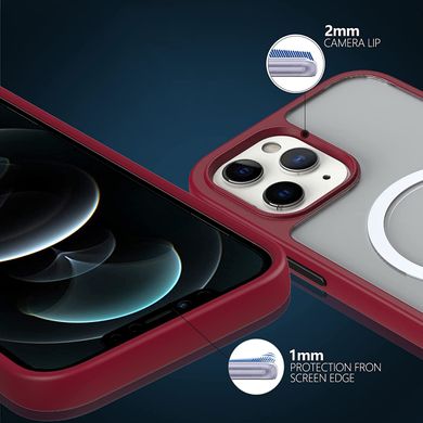 Матовый противоударный чехол с MagSafe MIC Shadow Matte Case with MagSafe (PC+TPU) iPhone 12 Pro Max - Red, цена | Фото