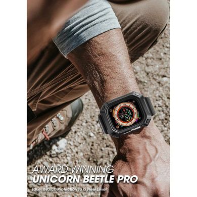 Протиударний ремінець з чохлом та захисним склом SUPCASE Unicorn Beetle PRO for Apple Watch Ultra (49mm) - Black, ціна | Фото
