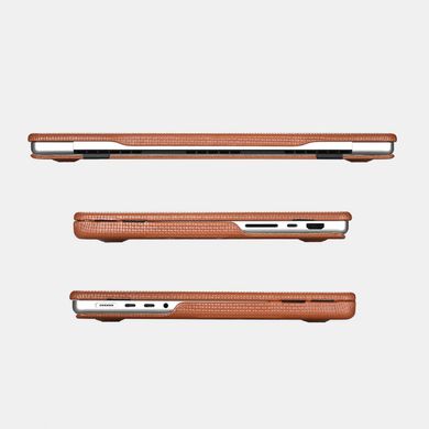 Шкіряний чохол-накладка iCarer Real Leather Woven Pattern for MacBook Pro 16 (2021 | 2023) M1 | M2 | M3 - Black, ціна | Фото