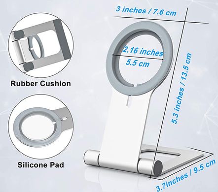 Металлическая подставка для зарядного устройства MagSafe STR Aluminum Phone Stand	(H3) - Silver, цена | Фото
