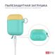Чехол с карабином для Apple AirPods AHASTYLE Two Color Silicone Case with Carabiner for Apple AirPods - Yellow/Mint Green (AHA-01460-YYM), цена | Фото 5