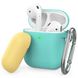Чохол з карабіном для Apple AirPods AHASTYLE Two Color Silicone Case with Carabiner for Apple AirPods - Yellow/Mint Green (AHA-01460-YYM), ціна | Фото 1