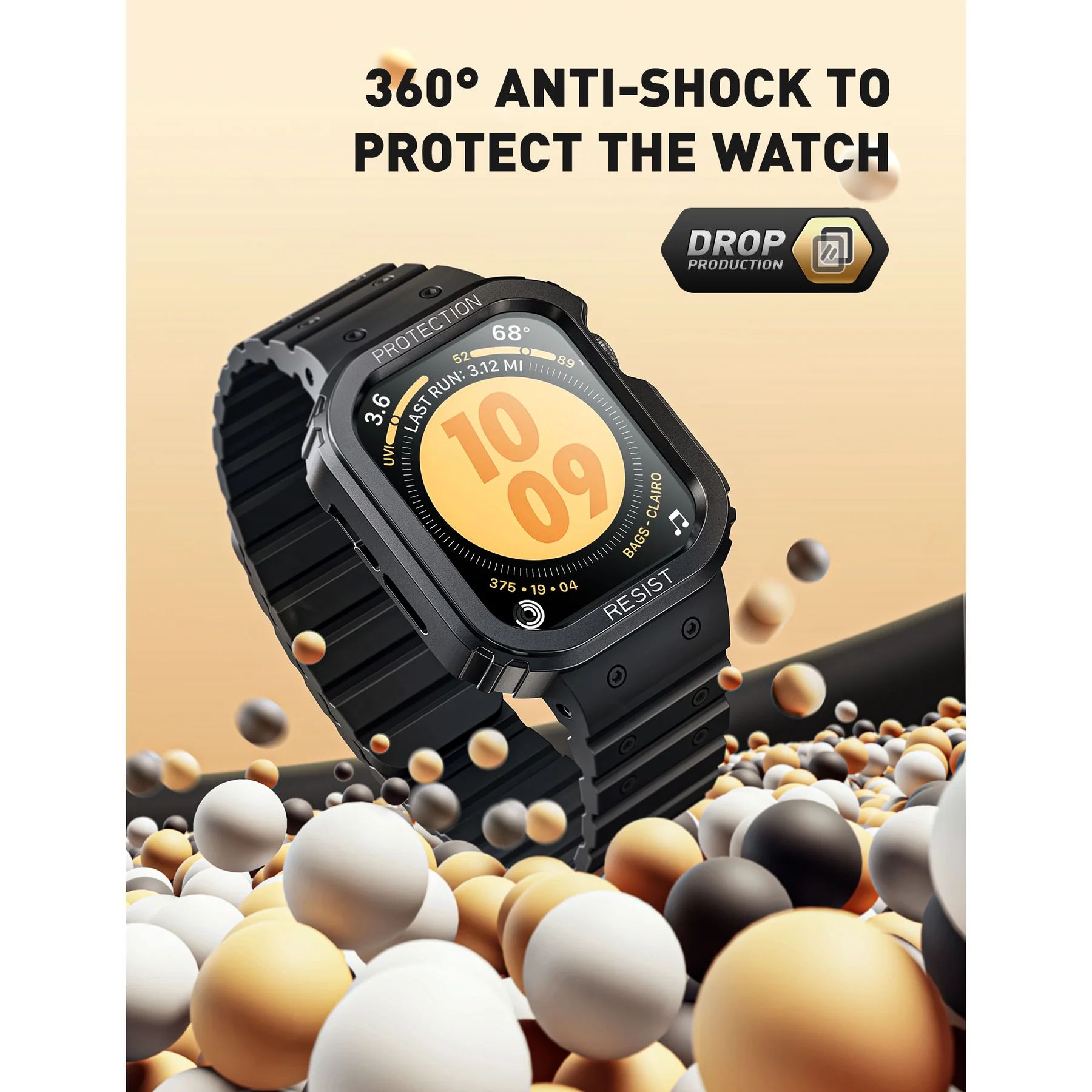 Магнитный силиконовый ремешок с чехлом SUPCASE Beetle SEAL Case with Magnetic Band for Apple Watch 45/44 mm