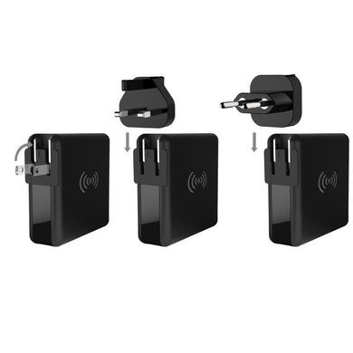 Мережевий бездротовий ЗП + Портативний акумулятор Adonit Wireless TravelCube Black (00-00021435), ціна | Фото
