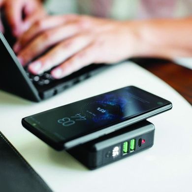 Мережевий бездротовий ЗП + Портативний акумулятор Adonit Wireless TravelCube Black (00-00021435), ціна | Фото