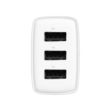 Зарядний пристрій Baseus Compact 17W (3 USB) - White, ціна | Фото