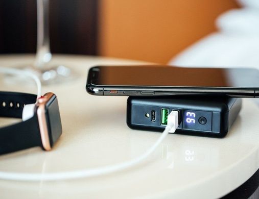 Сетевое беспроводное зарядное устройство + портативный аккумулятор Adonit Wireless TravelCube Black (00-00021435), цена | Фото
