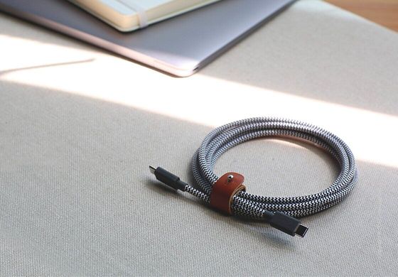 Кабель Native Union Belt Cable USB-C to USB-C (2.4 m) - Zebra (BELT-KV-C-ZEB), цена | Фото