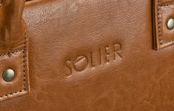 Кожаная сумка для ноутбука каштановая 15.6 BELFAST Solier SL21, цена | Фото