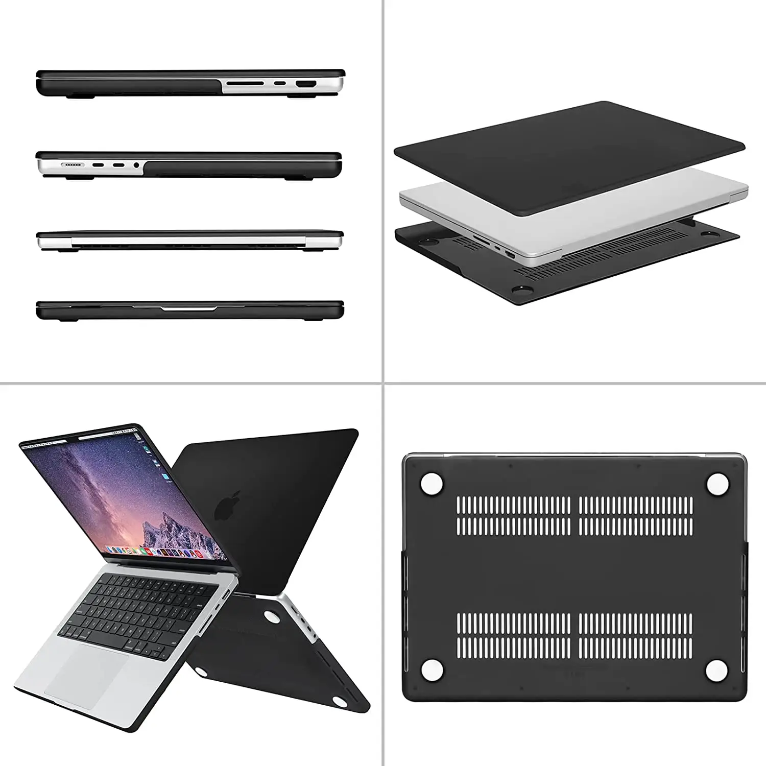 Накладка STR Matte Hard Shell Case for MacBook Pro 14 (2021) - Black