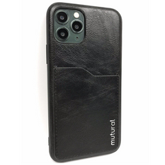 Чохол Mutural Leather Design Case for iPhone 11 Pro - Black, ціна | Фото