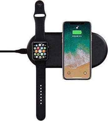 Бездротовий ЗП для iPhone и Apple Watch Coteetci WS-7 Phone & Apple Watch Wireless Charger CS5160-WH - White (00-00021358), ціна | Фото