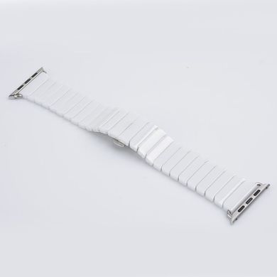 Керамічний ремінець STR 1-Bead Ceramic Band for Apple Watch 42/44/45 mm (Series SE/7/6/5/4/3/2/1) - White, ціна | Фото