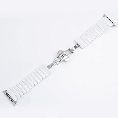 Керамічний ремінець STR 1-Bead Ceramic Band for Apple Watch 42/44/45 mm (Series SE/7/6/5/4/3/2/1) - White, ціна | Фото