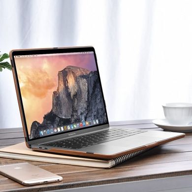 Кожаный чехол-накладка iCarer Real Leather Woven Pattern for MacBook Pro 13 (2020) - Brown, цена | Фото