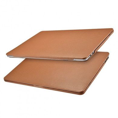 Шкіряний чохол-накладка iCarer Real Leather Woven Pattern for MacBook Pro 13 (2020) - Brown, ціна | Фото