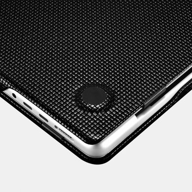 Шкіряний чохол-накладка iCarer Real Leather Woven Pattern for MacBook Pro 14 (2021 | 2023) M1 | M2 | M3 - Black, ціна | Фото