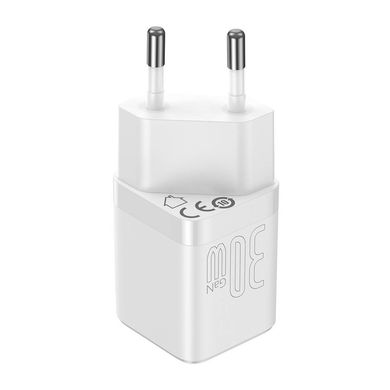 Зарядное устройство Baseus GaN3 Fast Charger 30W (1 Type-C) - White, цена | Фото