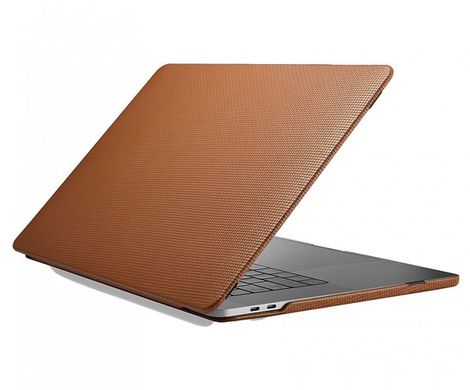Кожаный чехол-накладка iCarer Real Leather Woven Pattern for MacBook Pro 13 (2020) - Brown, цена | Фото