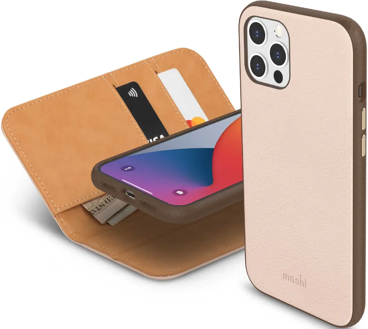 Чехол-книжка Moshi Overture Premium Wallet Case Luna Pink for iPhone 12 Pro Max