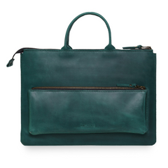 Шкіряний чохол-сумка ручної роботи INCARNE MARYLAND для MacBook Air 15 (2023-2024) М2/М3 - Зелений