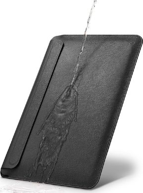 Шкіряний чохол-папка WIWU Genuine Leather Laptop Sleeve for MacBook Pro 13 (2016-2020) / Air 13 (2018-2020) / Air 13.6 (2022-2024) M2/М3 - Black, ціна | Фото