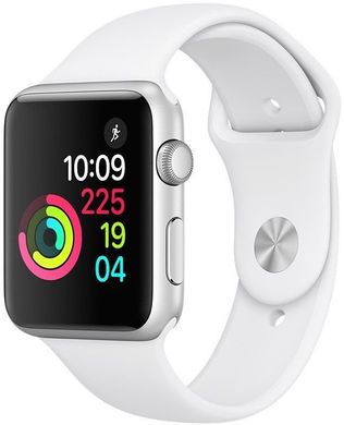 Apple Watch Series 1 42mm Silver Aluminum Case with White Sport Band (MNNL2), цена | Фото